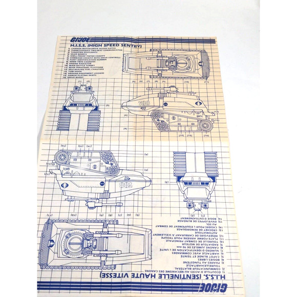 GI JOE Cobra HISS Tank High Speed Sentry Blueprints Instructions - Picture 1 of 6